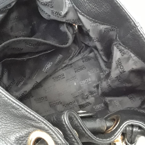 MICHAEL KORS..BLACK LEATHER HOBO - Picture 7 of 8
